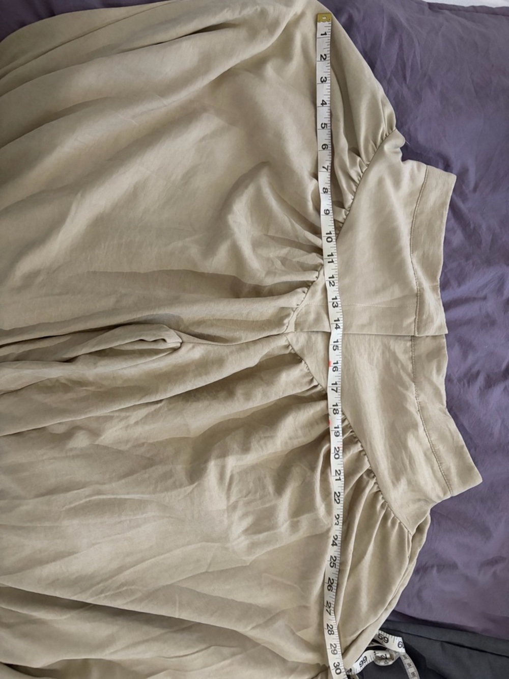 MUSERA Sand High Rise Wide-Leg Tie Hem Balloon Trousers SZ L - Picture 12 of 14
